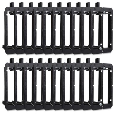 20 Pack Single Gang Low Voltage Mounting Bracket, Flush Mounting Wall Plate, Pass Through Wall Plates for Networking, HDMI, Coaxial Cables, Speaker Wires-Black