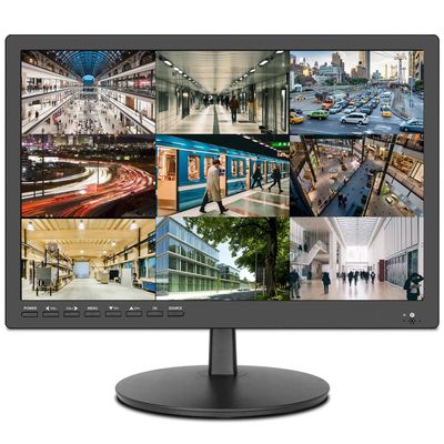 ZOSHING 17inch Security Monitor,Wall-Mounted Monitors Supports USB/Full Format Video Playback,CCTV Monitors with AV/HDMI Input/VGA/Headphone Output,Built-in Speaker, Remote Control