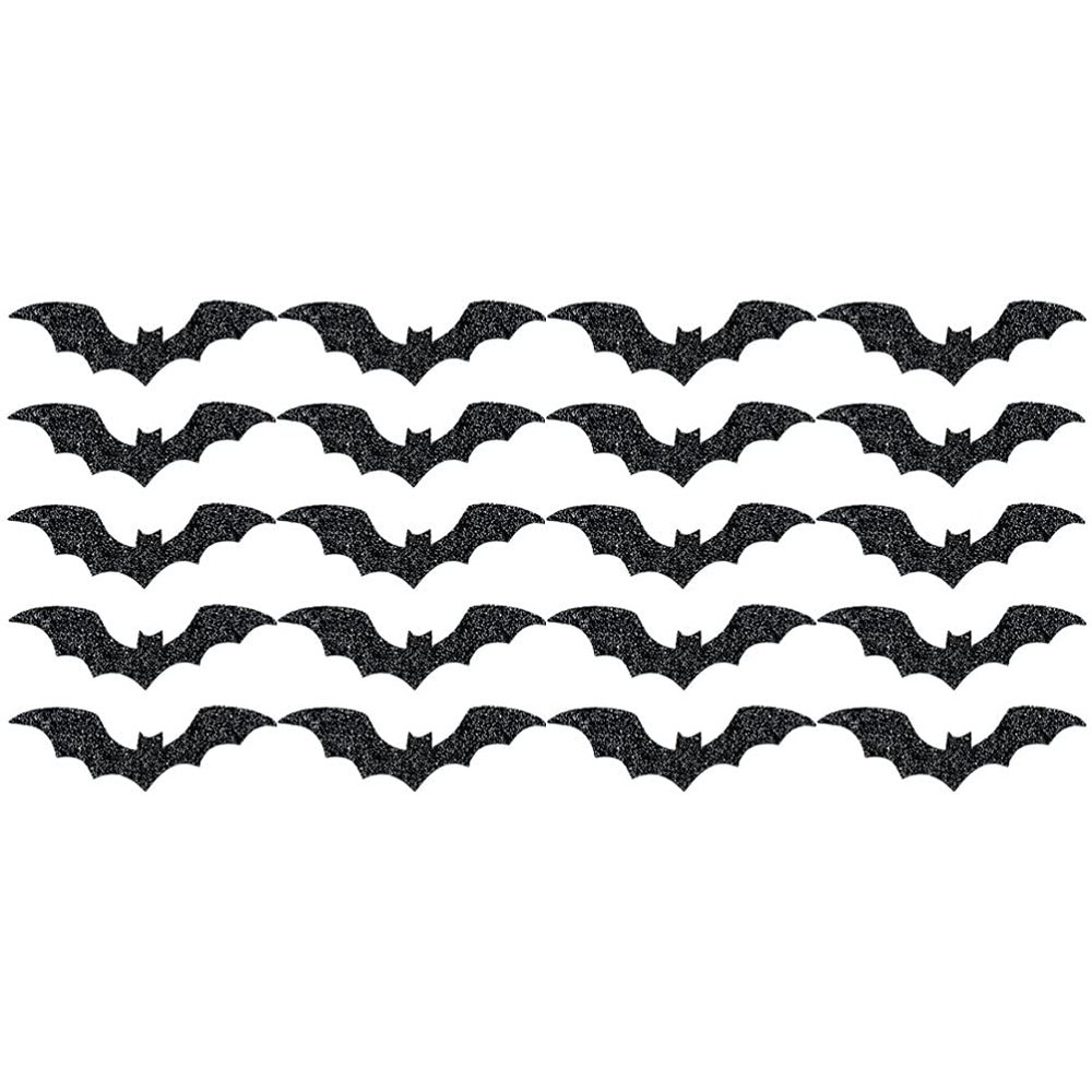 BESTOYARD Bat Tabletop Decorations 20pcs Halloween Tableware Accessories Non-Woven Applique Flash Bat Window Stickers