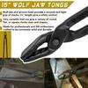 Blacksmith 15 Wolf Jaw Tongs and Hammer Tool Set Essential Tools for Blacksmith Bladesmith Forge view 2