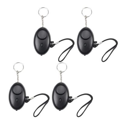 Bettomshin Safe Sound Personal Alarm, 4Pcs 120DB Personal Security Alarm Keychain with LED Light, Emergency Self-Defense Security Alarm for Women Men Children Elderly, Black
