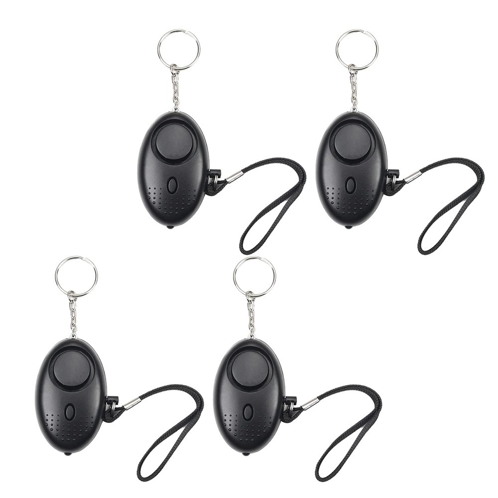 Bettomshin Safe Sound Personal Alarm, 4Pcs 120DB Personal Security Alarm Keychain with LED Light, Emergency Self-Defense Security Alarm for Women Men Children Elderly, Black