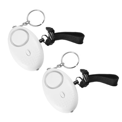 Bettomshin Safe Sound Personal Alarm, 2Pcs 120DB Personal Security Alarm Keychain with LED Light, Emergency Self-Defense Security Alarm for Women Men Children Elderly, White