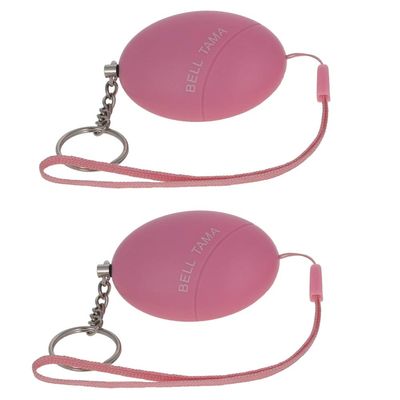 Bettomshin Safe Sound Personal Alarm, 2Pcs 120DB Personal Security Alarm Keychain, Emergency Self-Defense Security Alarm for Women Men Children Elderly, Pink