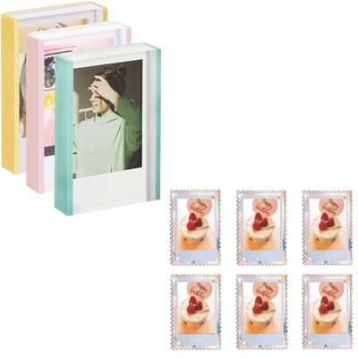 WINKINE Instax Photo Frame Colourful 3 Packs + Polaroid Picture Frame Megnet 6 Packs