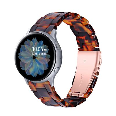 Resin Watch Bands Compatible for Garmin Forerunner 55 165 245 265/Vivoactive 3 5 6/Venu/Approach S12 S40 S42 S44 S50 Wristbands, 20mm Fashion Floral Replacement Watch Strap with Stainless Steel Buckle