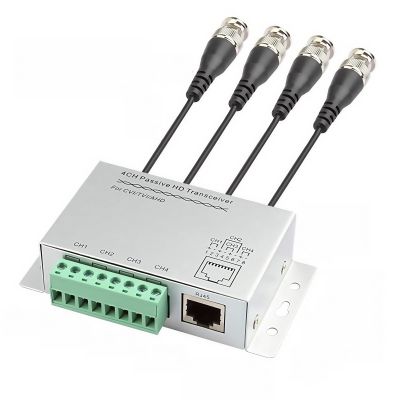 BeElion 4-CH Passive HD Video Balun Transceiver with BNC Cable - BNC to Cat5/6 RJ45 Converter for 720P/1080P HD-CVI/TVI/AHD CCTV Cameras, 1000ft Transmission