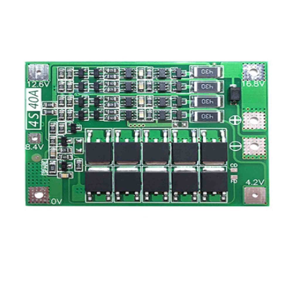 1Pcs 3S 4S 30A 40A 60A Protection Board 18650 BMS For Drill Motor 11.1V 12.6V 14.8V 16.8V Enhance Balance (4S 40A?Balance)