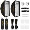 Glow EZ Lock Softbox to Go Kit - Glow EZ Lock 24x36 Quick Strip Rectangular Bowens Mount Softbox Lighting Kit with External and Internal Diffusers, Deflector Disk and Eggcrate Grid, 2-Pack view 1