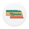 Retro Summer Nebraska Cornhusker State Outline Design PopSockets Swappable PopGrip view 3