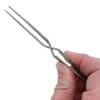 Short Straight Cross Lock Tweezers 4-1/2" Self-Closing Jewelry Stainless Tool view 2