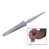 Short Straight Cross Lock Tweezers 4-1/2" Self-Closing Jewelry Stainless Tool view 3