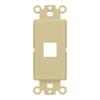 1-Port Single Gang Keystone Decora Style Insert Strap (Ivory) view 1