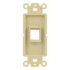 1-Port Single Gang Keystone Decora Style Insert Strap (Ivory) view 3