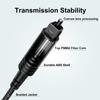 EMK Digital Optical Audio Cable [6 Feet/2M] - Slim Nylon Braided Toslink Fiber Optic Cable for Sound Bar, TV, Home Theater, PS4, Xbox, Blu-Ray Player & More - High-Speed SPDIF (Black1) view 2