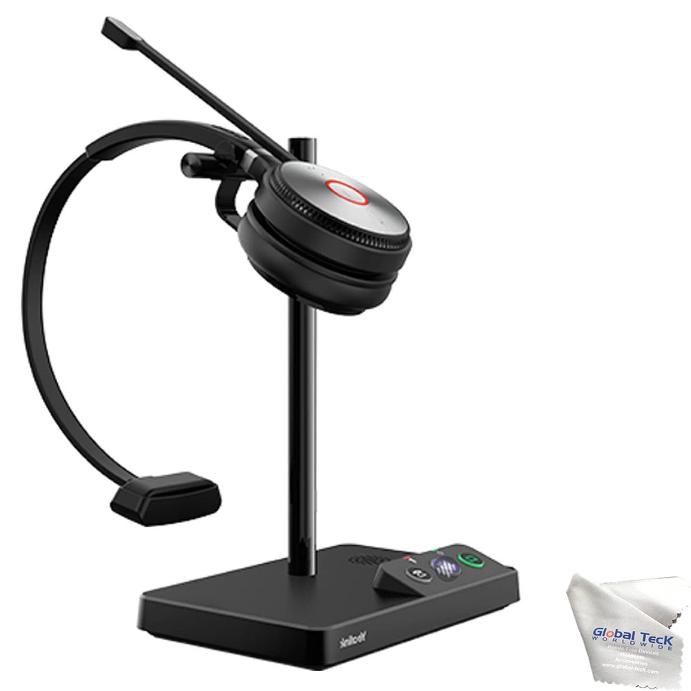 Yealink WH62 Wireless Headphones with Mic, Connects Deskphone and Laptop, Easy to Use Work from Home Office Apps Compatibility - Teams, Zoom, RingCentral, 8x8, Vonage, Microfiber Included