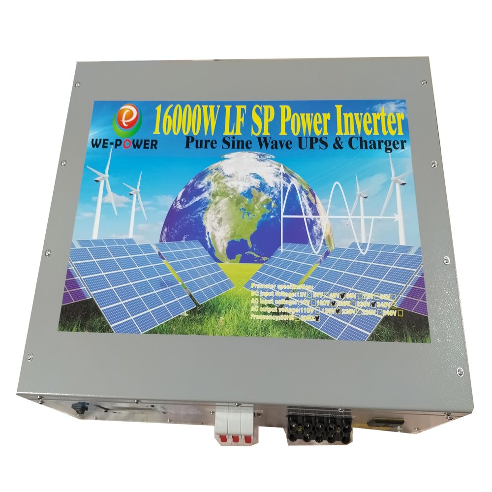 RuiCheng 64000 Watt Peak 16000 Watt Low Frequency Split Phase Pure Sine Wave Solar Power Inverter 48 V Dc Input / 110 V,220 V Ac Output 60 Hz Frequency with 110V Charger & 3.5" LCD Display & UPS