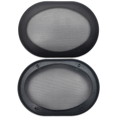 2 Pcs for 5x7 Inch Speaker Conversion Grill Cover High-Grade Car Audio Decorative Circle Metal Mesh Grille Protection Net Black 205x145mm/8.07x5.71in