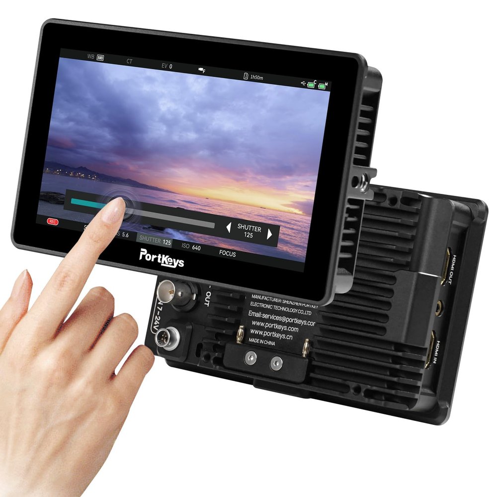 Portkeys BM5 IV 5.5" 2000nit Camera Field Monitor Control for RED Komodo V-Raptor/X, FX3/FX30/ZV-E10/A7MIV/A6300/A6400/A9II/A7SII/A7CII/ILX-LR1/FS7/FX6/FX9/PXW-Z200, BS1H/BGH1/G9, R5/R6/C200/C700, etc