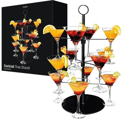 mikamax Cocktail Tree Stand - Expandable - Gin Tree - Champagne Stand - Party Supplies - Cocktail Party - 12 Arms - 55,5 Centimeter - Excluding Glasses