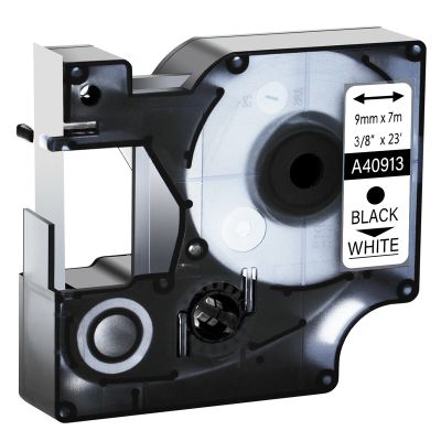 GREENCYCLE 40913 D1 Label Maker Refills S0720680 Black on White Tape Compatible for DYMO LabelManager 210D 220P 260P 280 420P LM160 350 360D 450 COLORPOP LMPnP LP250, 3/8" (9mm) x 23ft (7m)-100 Pack