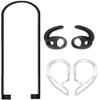 JNSA [Never Lose Your Air Pods Pro] Anti Slip Set, Sport Ear Hook Compatible with Air Pods Pro (Clear)+ Air Pods Pro Earbuds Ear Hooks Cover + Strap Lanyards for Air Pods Pro [3in1],Black view 3
