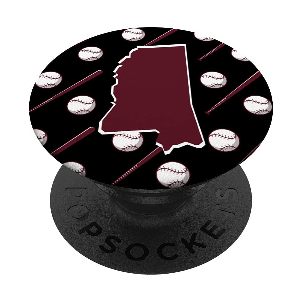 Baseball Maroon Mississippi PopSockets Swappable PopGrip