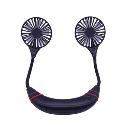 UOOD Neck Portable Fan, Hand Free Personal Mini Fans USB Rechargeable for Traveling, Sports, Office, Reading, 3 Speed Adjustable, Wearable Neckband Coole Low Noise Design (Color : Black)