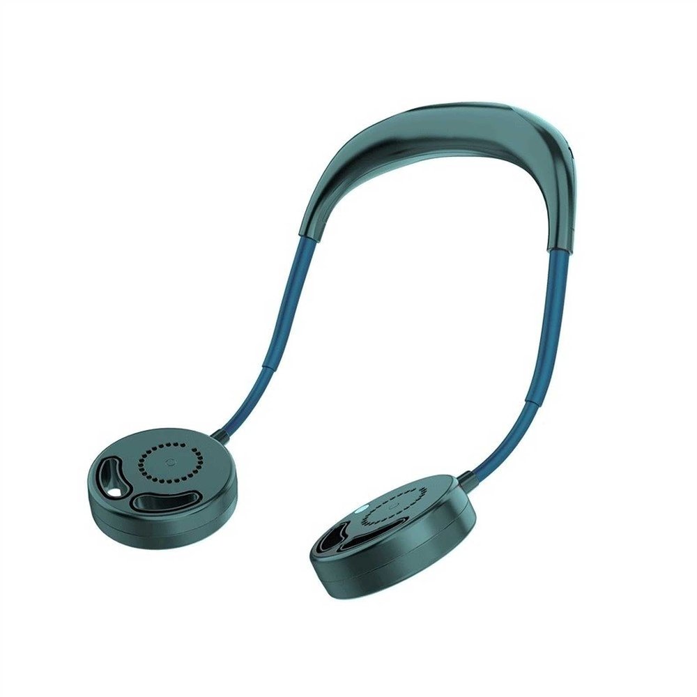 UOOD Neck Fan Personal Fan, USB Fan Hands Free Rechargeable Neckband Fan for Hiking, Climbing, Summer Outdoor Sports, 3 Levels, Improved Version Low Noise Design (Color : Green)