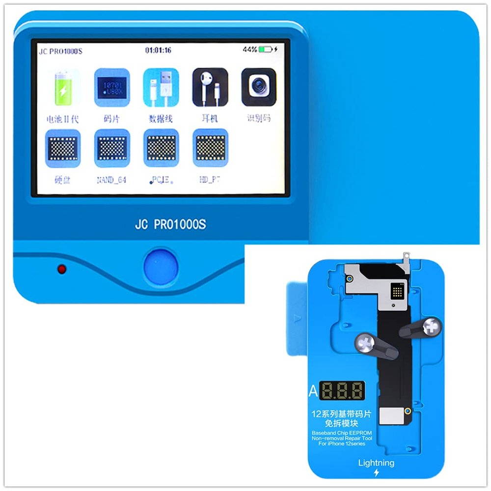 JC Pro 1000S Programmer for iPad iPhone Nand Flash Repair Data Rewrite Read (4 in 1 12 Series Module, with JC Pro 1000S Host)