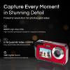 Minolta MN40WP 48MP Waterproof Digital Camera  Dual LCD Screens, 2.7K QHD Video, 16x Digital Zoom, Anti-Shake, Face Detection, 10ft Waterproof (Red) view 2