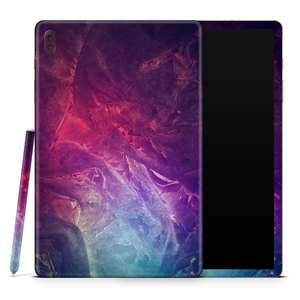 Design Skinz Abstract Fire & Ice V15 Full-Body Wrap Decal Skin-Kit Compatible with Samsung Galaxy Tab S5e (Screen Trim and Back Glass)