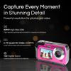 Minolta MN40WP 48MP Waterproof Digital Camera  Dual LCD Screens, 2.7K QHD Video, 16x Digital Zoom, Anti-Shake, Face Detection, 10ft Waterproof (Pink) view 2