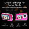 Minolta MN40WP 48MP Waterproof Digital Camera  Dual LCD Screens, 2.7K QHD Video, 16x Digital Zoom, Anti-Shake, Face Detection, 10ft Waterproof (Pink) view 3