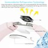 AQUYY Portable Cooling Neckband Fan, USB Bladeless Hanging Neck Fan with Cooling Chip and 3 Speeds, Mini Air Cooler Hands Free for Sport Hiking Running, LED Intelligent Display White Upgrade view 3