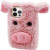 Shinyzone Compatible with OnePlus Nord N200 5G Plush Case 3D Ear Fluffy Piggy Case for Kids Girls Women,Cute Faux Rabbit Fur Furry Warm Fuzzy Shockproof Back Cover view 2