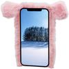 Shinyzone Compatible with OnePlus Nord N200 5G Plush Case 3D Ear Fluffy Piggy Case for Kids Girls Women,Cute Faux Rabbit Fur Furry Warm Fuzzy Shockproof Back Cover view 3