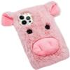 Shinyzone Compatible with OnePlus Nord N200 5G Plush Case 3D Ear Fluffy Piggy Case for Kids Girls Women,Cute Faux Rabbit Fur Furry Warm Fuzzy Shockproof Back Cover view 4