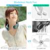 AQUYY Portable Cooling Neckband Fan, USB Bladeless Hanging Neck Fan with Cooling Chip and 3 Speeds, Mini Air Cooler Hands Free for Sport Hiking Running, LED Intelligent Display Green Upgrade view 2