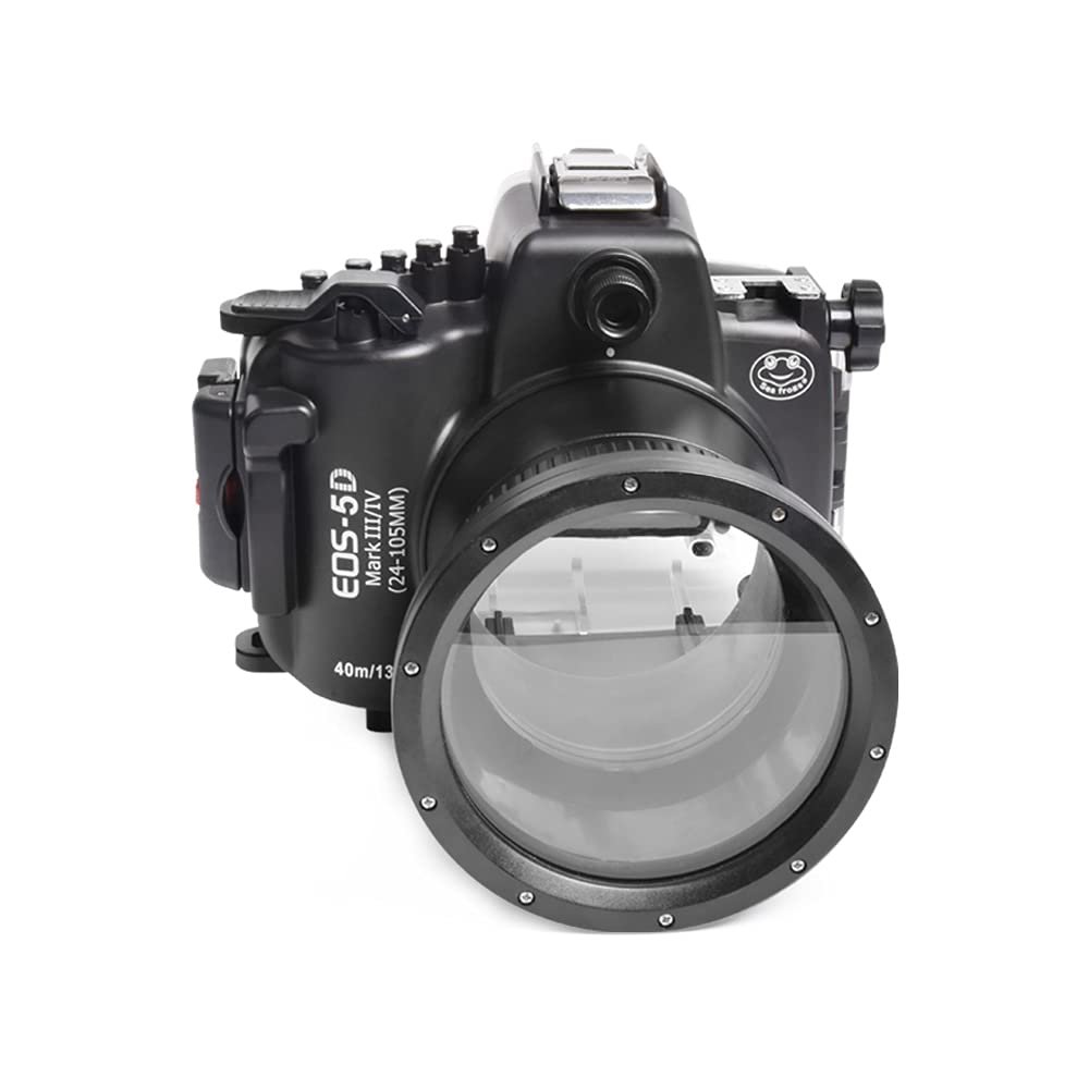 Sea frogs Compatible with Canon EOS 5D Mark IV/III 24-105MM 40m/131ft Maximum Diving Depth Underwater Waterproof Housing Professional Diving Case Box IPX8