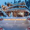 KNONEW 99FT 1216 LED Christmas Lights Outdoor Decorations 8 Modes White Curtain String Light with 228 Drops, Clear Wire LED String Light Indoor Decor for Wedding Party Holiday Christmas view 2