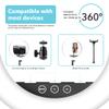 Foto&Tech 14 inch Ring Light Dimmable LED Selfie Ring Light with Telescopic Stand, 3 Phone Holders and Wireless Remote for Camera Smartphone Live Stream Video Make Up Vlog, Photography Lighting Ring view 3