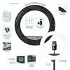 Foto&Tech 14 inch Ring Light Dimmable LED Selfie Ring Light with Telescopic Stand, 3 Phone Holders and Wireless Remote for Camera Smartphone Live Stream Video Make Up Vlog, Photography Lighting Ring view 4