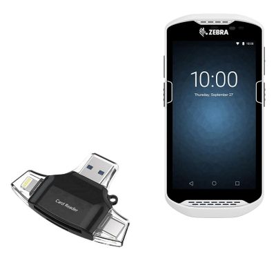 BoxWave Smart Gadget Compatible with Zebra TC56 - AllReader SD Card Reader, microSD Card Reader SD Compact USB - Jet Black