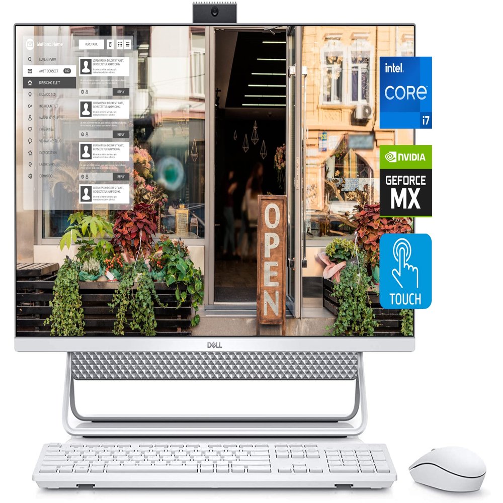 DELL Inspiron 7700 27 All-in-One Desktop, 27" FHD Touchscreen, i7-1165G7, GeForce MX330, 32GB RAM, 512GB SSD + 1TB HDD, Webcam, WiFi 6, Bluetooth 5, Wireless Keyboard and Mouse, Win 10 Home