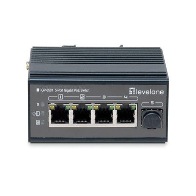 LevelOne IGP-0501 Network Switch Gigabit Ethernet (10/100/1000) Power Over Ethernet (PoE) Black