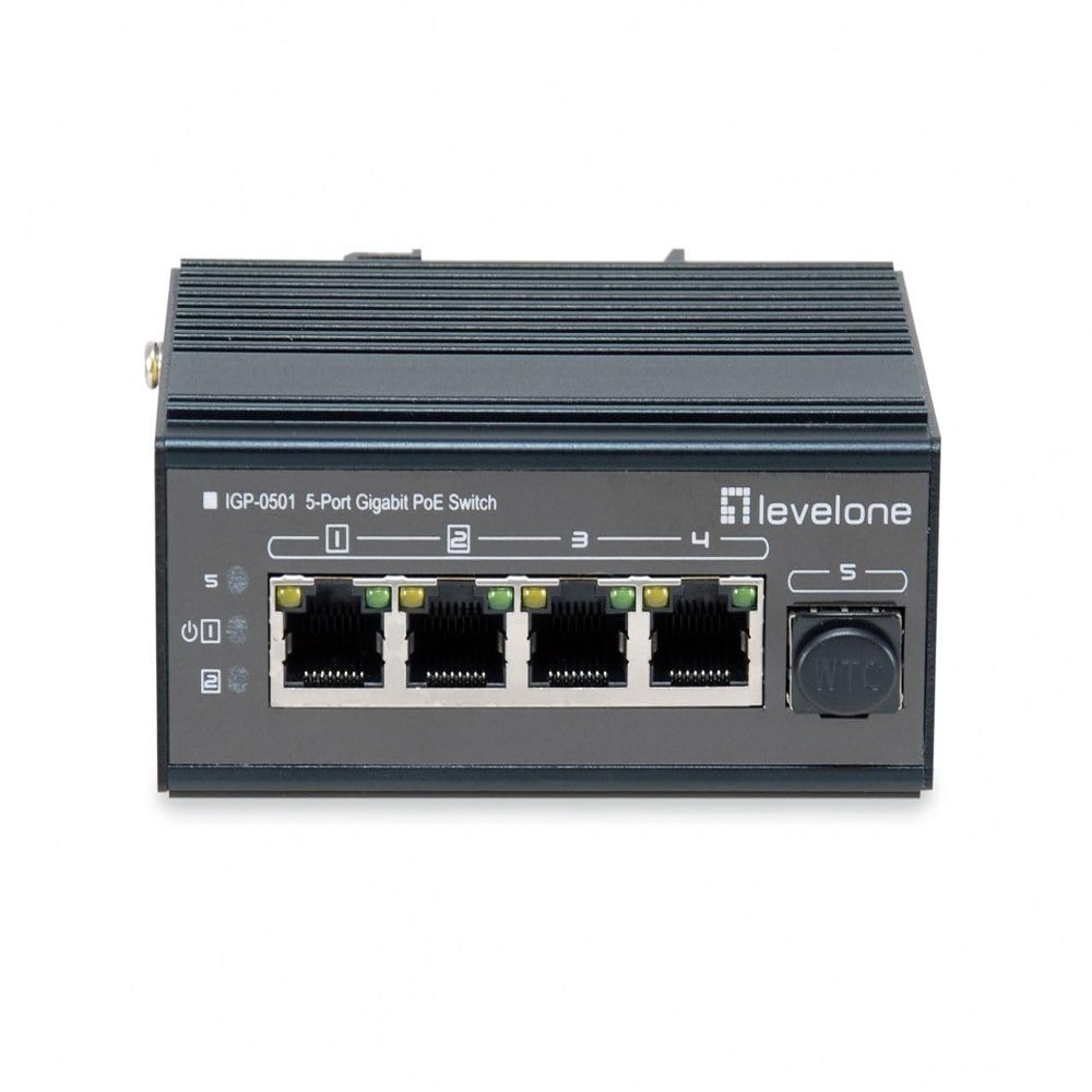 LevelOne IGP-0501 Network Switch Gigabit Ethernet (10/100/1000) Power Over Ethernet (PoE) Black