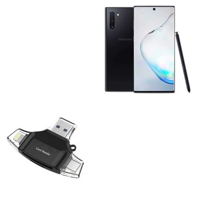 BoxWave Smart Gadget Compatible with Samsung Galaxy Note 20 - AllReader SD Card Reader, microSD Card Reader SD Compact USB - Jet Black