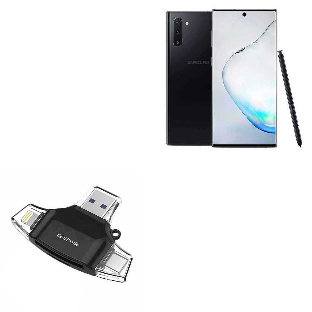 BoxWave Smart Gadget Compatible with Samsung Galaxy Note 20 - AllReader SD Card Reader, microSD Card Reader SD Compact USB - Jet Black