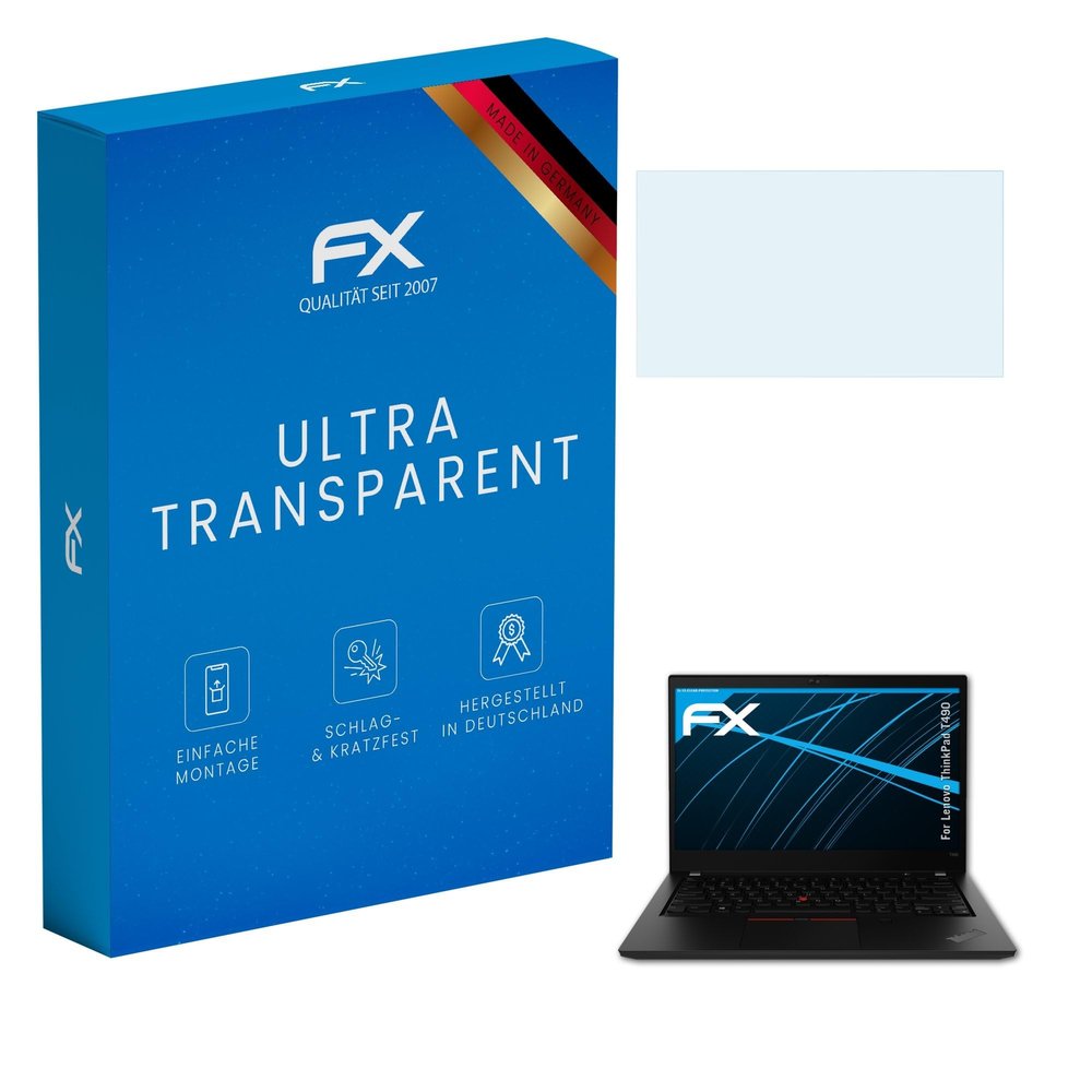 atFoliX Screen Protection Film compatible with Lenovo ThinkPad T490 Screen Protector, ultra-clear FX Protective Film (2X)
